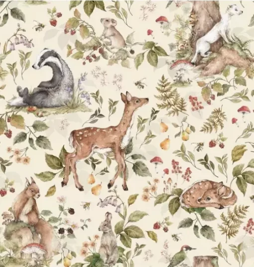 Cute Forest Animals Light Wallpaper