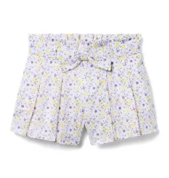 Ditsy Floral Pleated Paperbag Waist Short