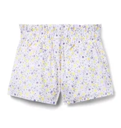 Ditsy Floral Pleated Paperbag Waist Short
