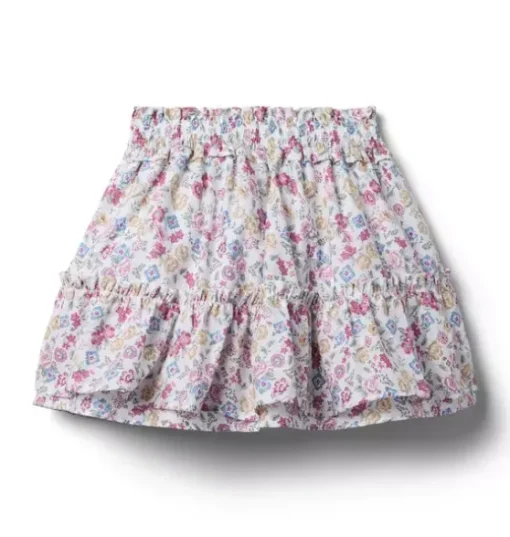 Ditsy Floral Tiered Smocked Skirt
