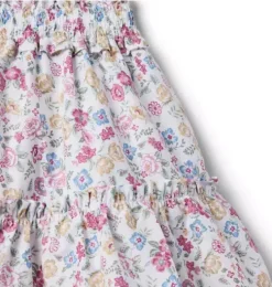 Ditsy Floral Tiered Smocked Skirt