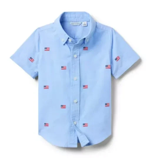 Embroidered Flag Oxford Shirt