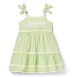 Embroidered Floral Bow Dress