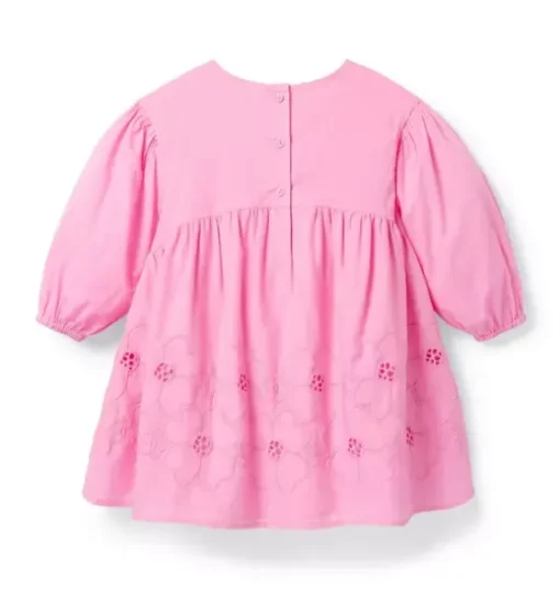 Embroidered Floral Puff Sleeve Dress