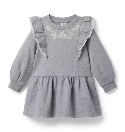 Embroidered French Terry Dress