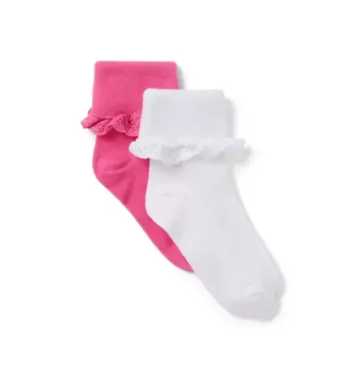 Eyelet Ruffle Sock 2-Pack