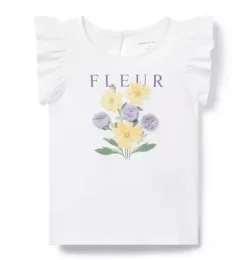 Fleur Ruffle Sleeve Tee
