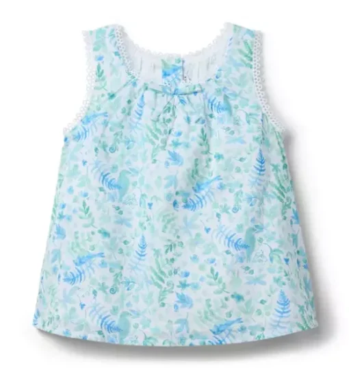 Floral Circle Trim Top