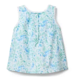 Floral Circle Trim Top
