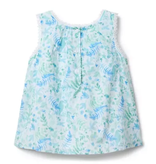 Floral Circle Trim Top