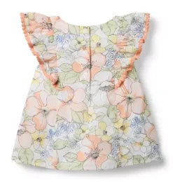 Floral Circle Trim Top