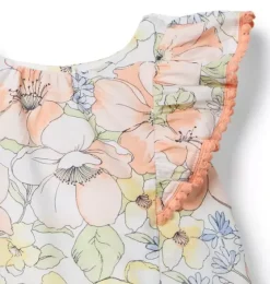 Floral Circle Trim Top