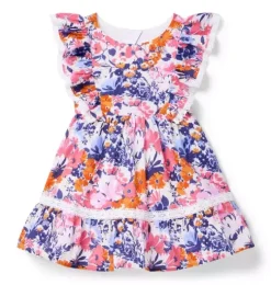 Floral Lace Trim Dress