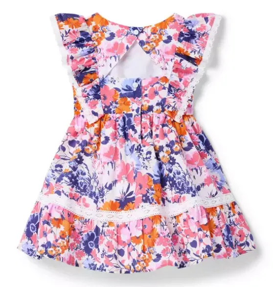 Floral Lace Trim Dress