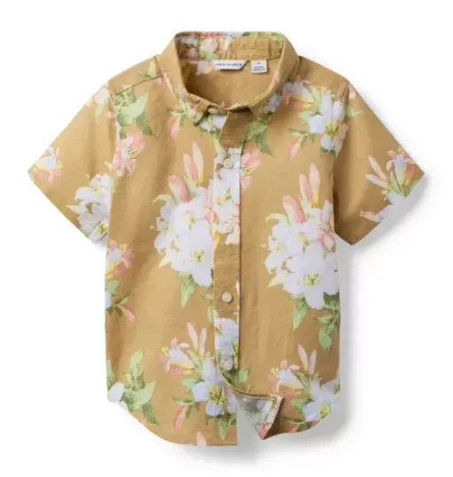 Floral Linen-Cotton Shirt