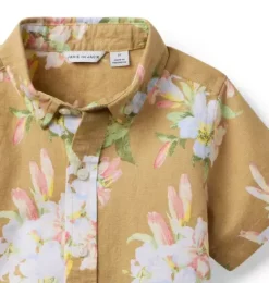 Floral Linen-Cotton Shirt