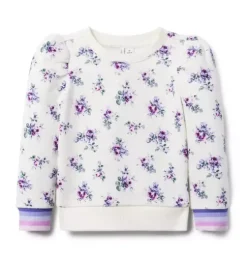 Floral Puff Sleeve Sweatshirt