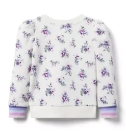 Floral Puff Sleeve Sweatshirt