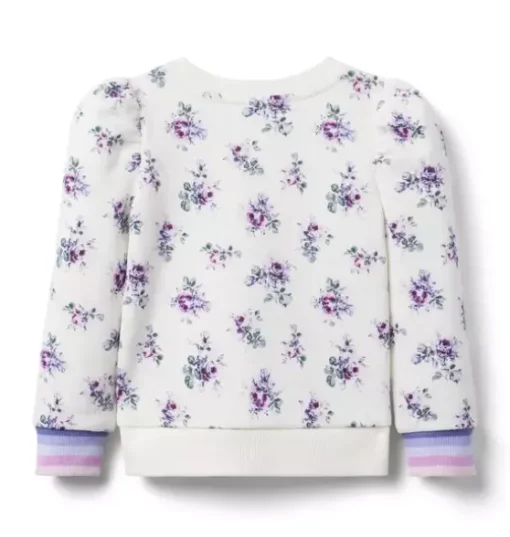 Floral Puff Sleeve Sweatshirt