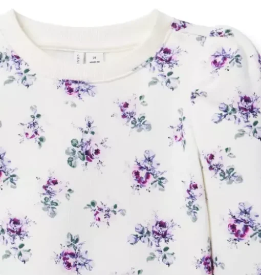 Floral Puff Sleeve Sweatshirt