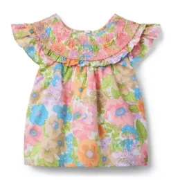 Floral Smocked Ruffle Top