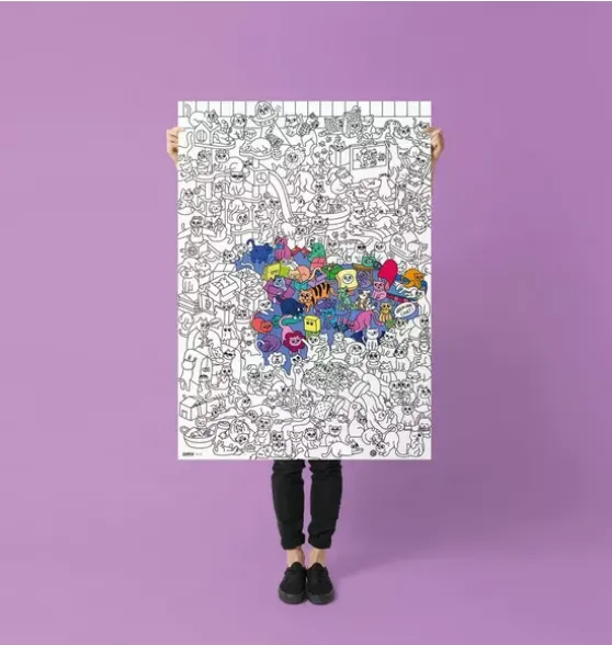 Giant Coloring Poster Kitty
