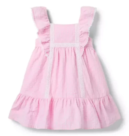 Gingham Flutter Sleeve Dress