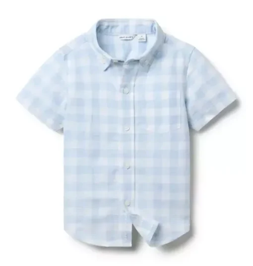Gingham Linen-Cotton Shirt