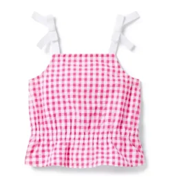 Gingham Peplum Top