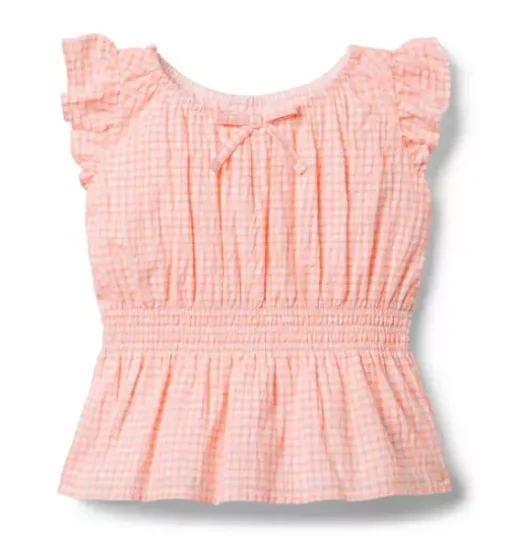 Gingham Peplum Top