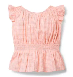 Gingham Peplum Top