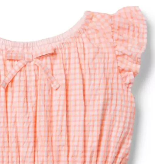 Gingham Peplum Top