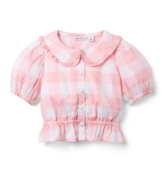 Gingham Peplum Top