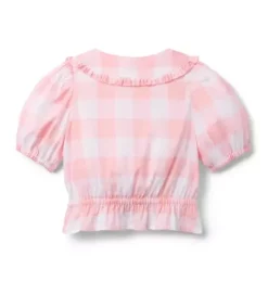 Gingham Peplum Top