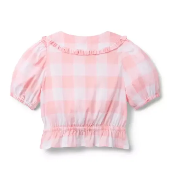 Gingham Peplum Top