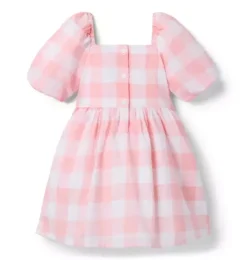 Gingham Puff Sleeve Dress