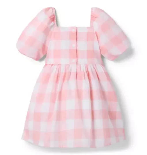 Gingham Puff Sleeve Dress