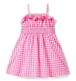 Gingham Smocked Dress