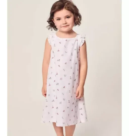 Girl's Twill Amelie Nightgown in Coastal Charms