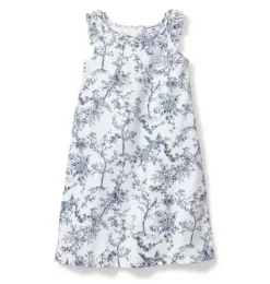 Girl's Twill Amelie Nightgown in Blue Timeless Toile