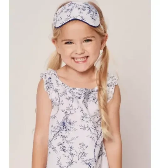 Girl's Twill Amelie Nightgown in Blue Timeless Toile