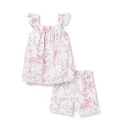 Girl's Twill Clara Short Set in Pink Timeless Toile