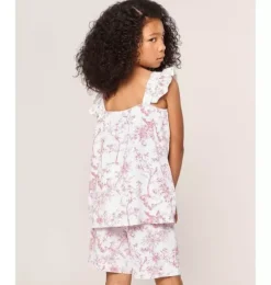 Girl's Twill Clara Short Set in Pink Timeless Toile