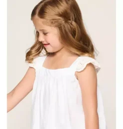 Girl's Twill Clara Short Set in White