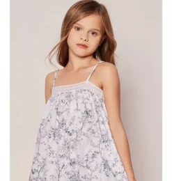 Girl's Twill Lily Nightgown in Blue Timeless Toile