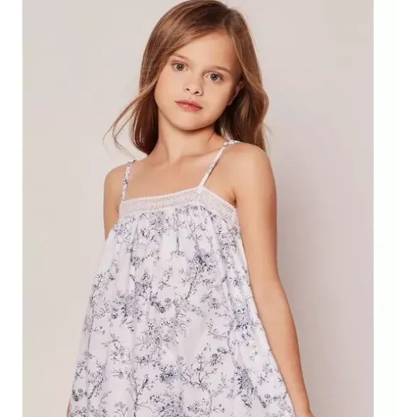 Girl's Twill Lily Nightgown in Blue Timeless Toile