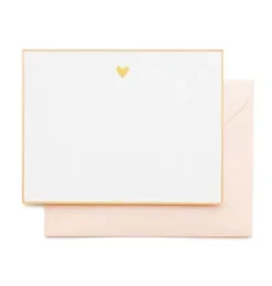 Gold Heart Note Set (6 Cards)