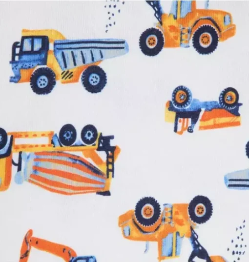 Good Night Pajama In Construction Trucks