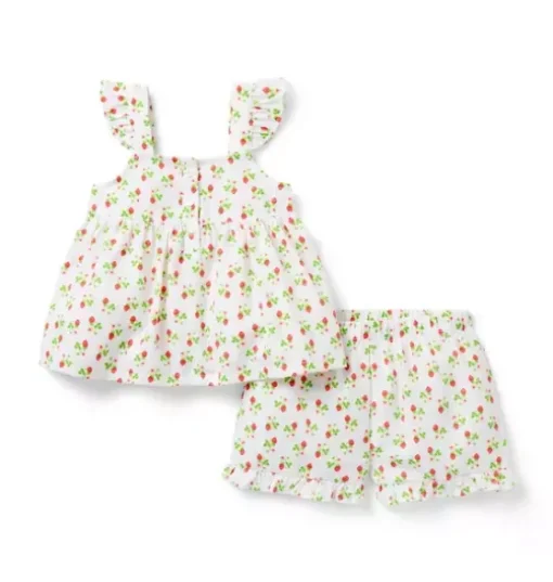 Good Night Ruffle Pajama In Strawberry