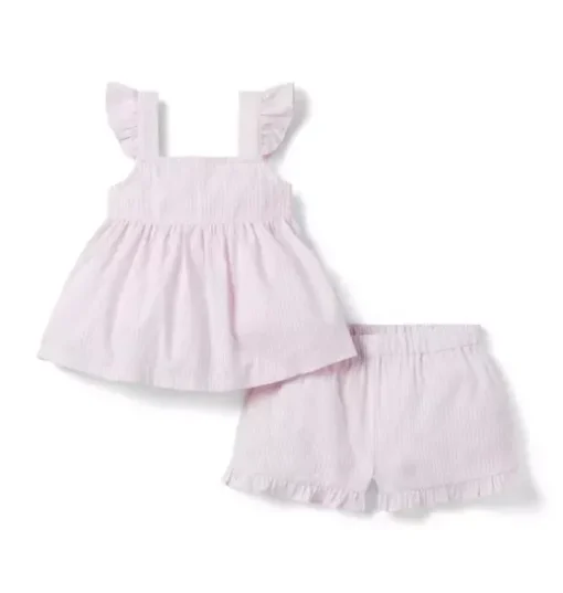 Good Night Ruffle Pajama In Stripe